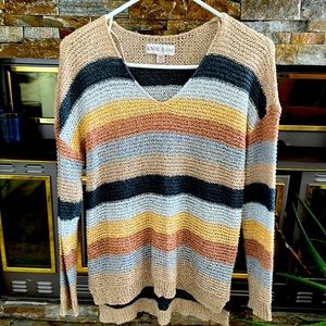 Striped mesh sweater